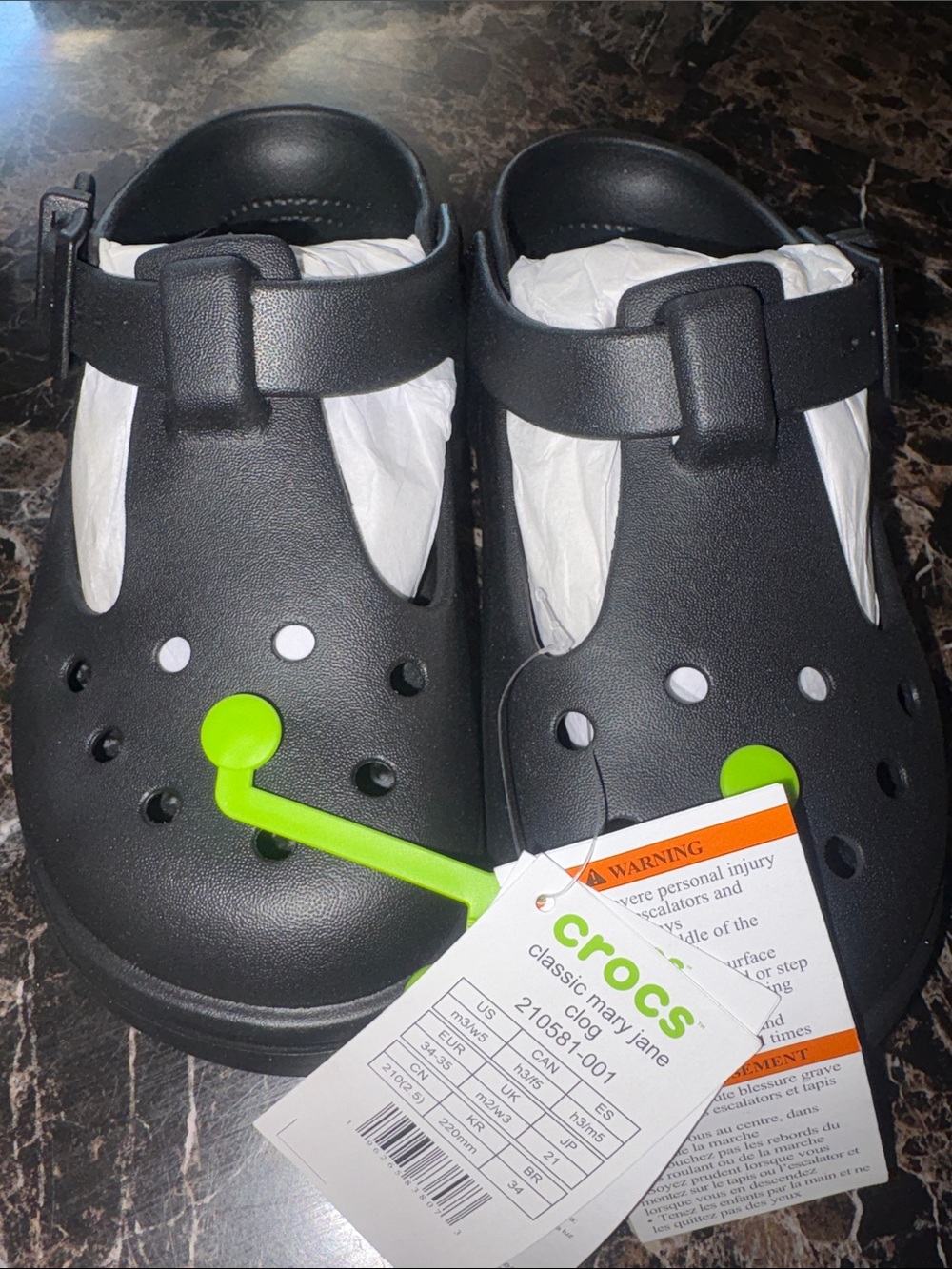 Crocs Kids' Classic Mary Jane Clogs in Black
